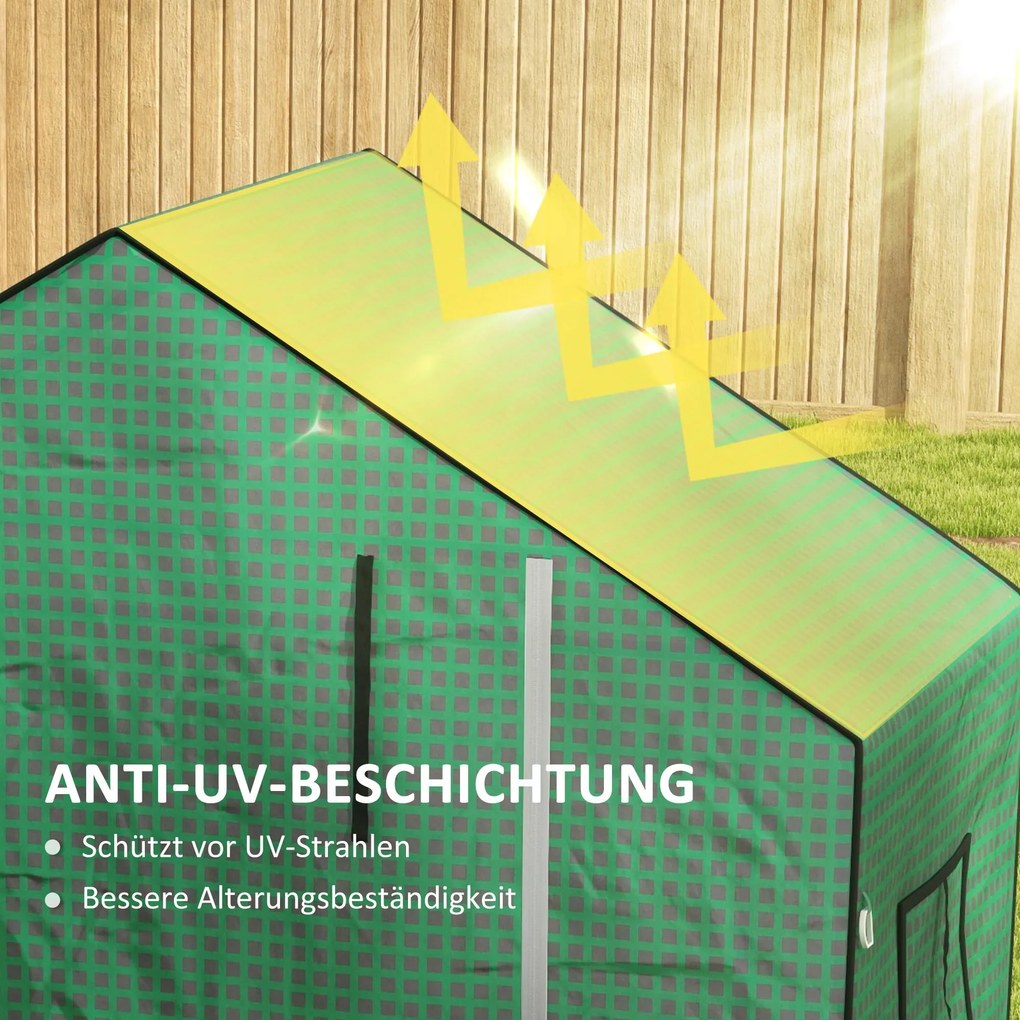 Outsunny Zastępcza Folia do Szklarni, Rolowane Drzwi, Okno Siatkowe, Zielony, 143 x 70 x 190cm, Zielony