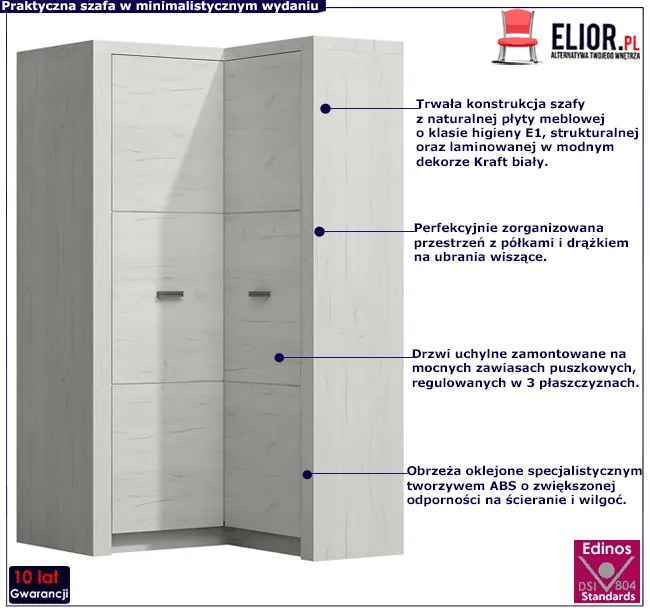 Garderoba Narożna Biały Kraft K2-B93