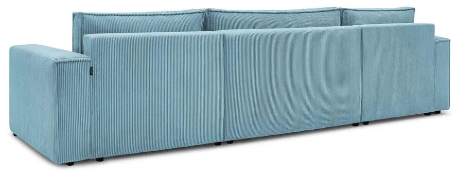 Miętowy sztruksowy rozkładany/ze schowkiem narożnik (w kształcie litery U) Nihad – Bobochic Paris