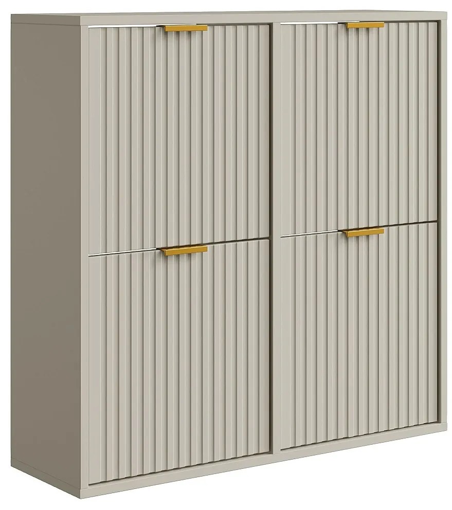 Szafka na buty z 4 klapami - Beżowo-złota - FRALYN by Pascal Morabito