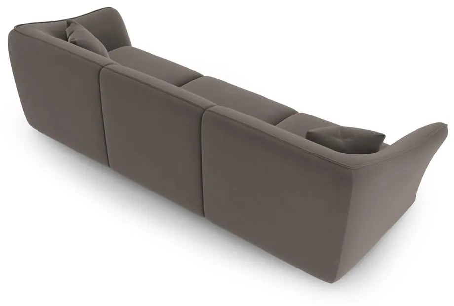 Brązowa aksamitna sofa 292 cm Tokyo – Cosmopolitan Design