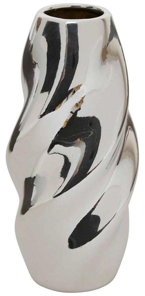 Wazon srebrny TWISTED SKY, ceramiczny, wys. 21 cm