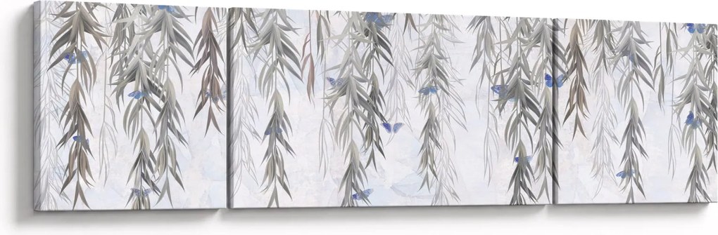 Obraz - Gałązki wierzby z motylami (170x50 cm)