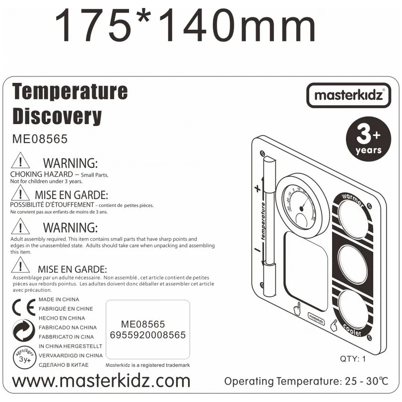 Masterkidz nauka o temperaturze ścienna tablica edukacyjna flex