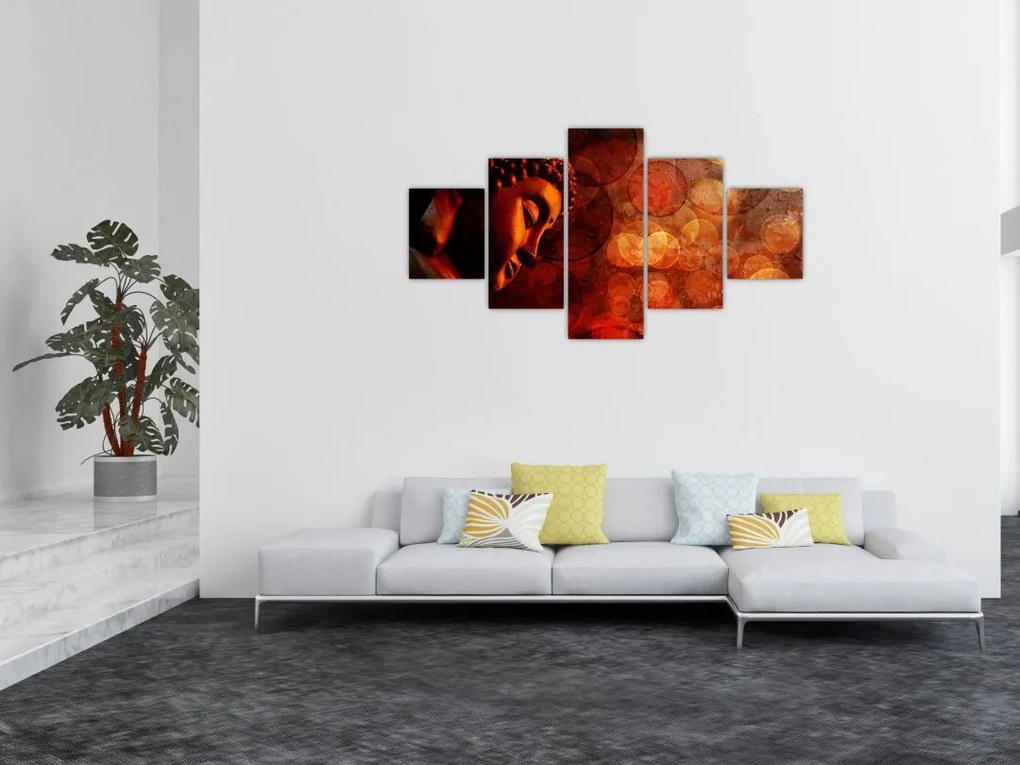 Obraz - Budda w odcieniach czerwieni (125x70 cm)