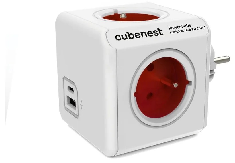 Rozgałęźnik do gniazdka 12 cm PowerCube Original USB – Cubenest