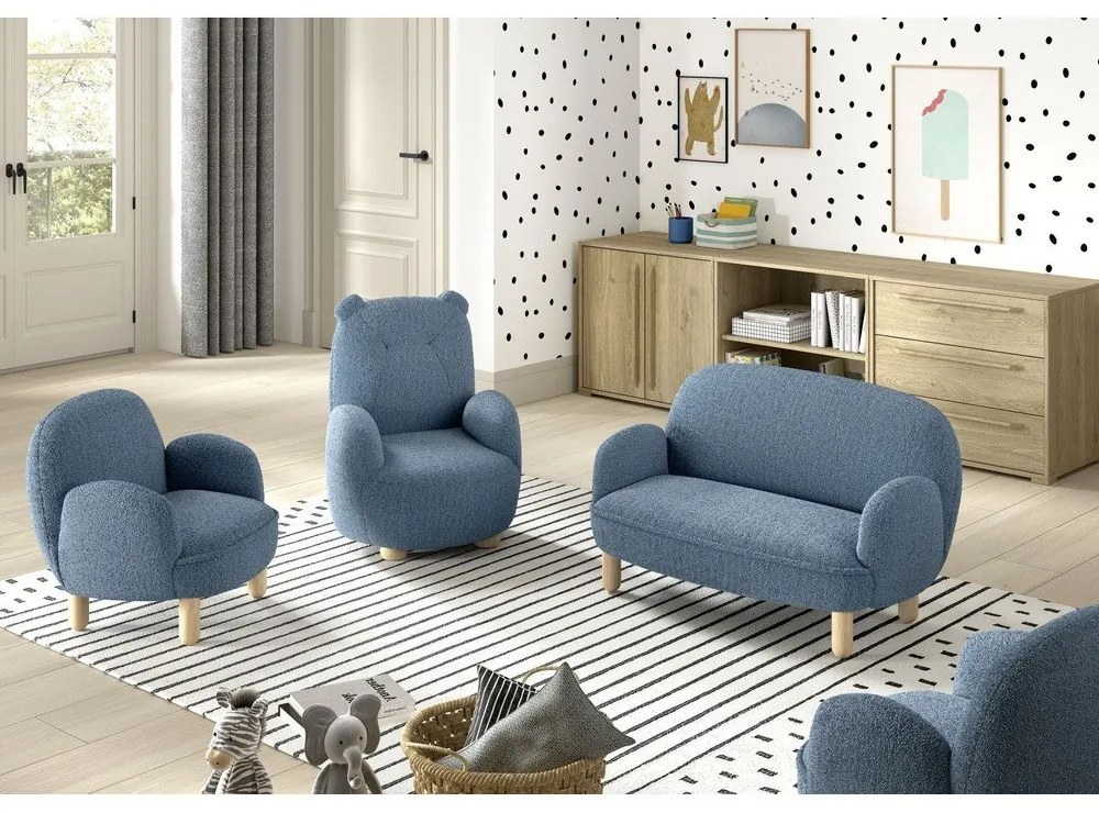 Beżowa sofa dla dzieci z materiału bouclé 89 cm Rocky – Vipack