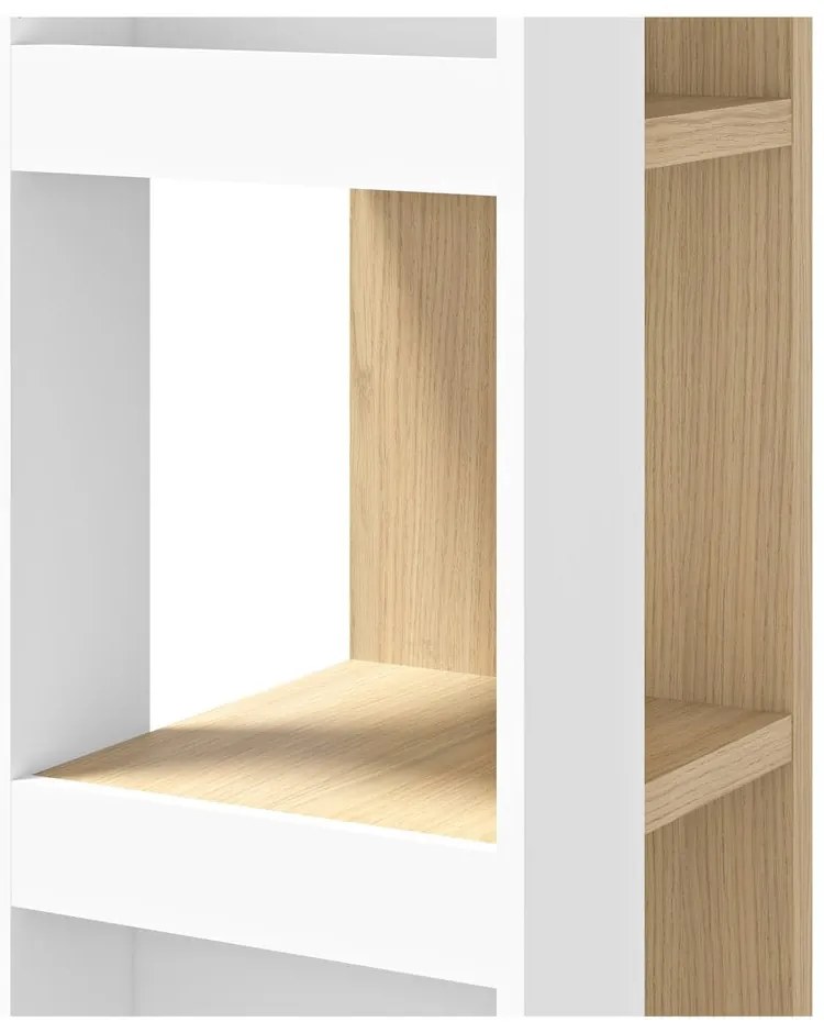 Biały regał w dekorze dębu 40x188 cm Ella – TemaHome