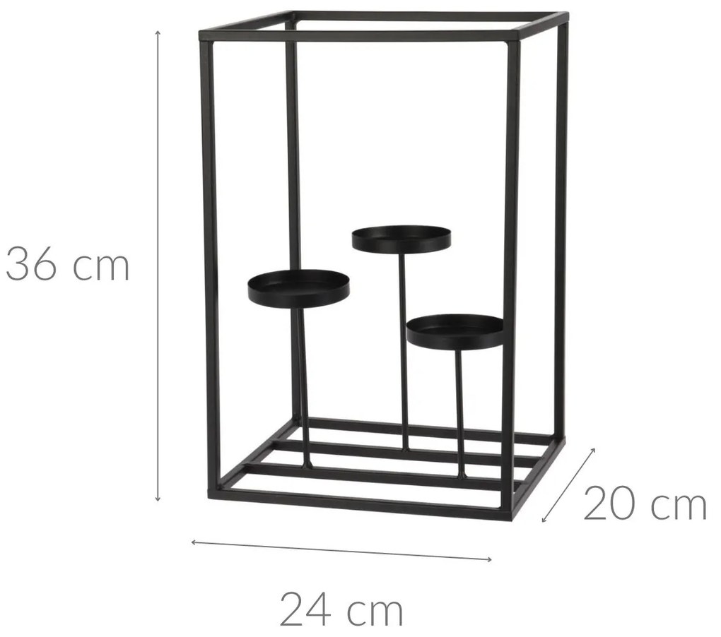 Świecznik na tealighty, 36 cm, metalowy