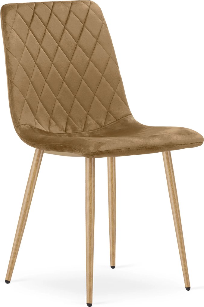 Brązowe aksamitne krzesło TURIN