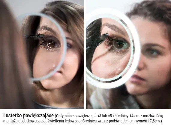 Lustro okrągłe SIMPLE SYRIUSZ 60 z oświetleniem LED EXCLUSIVE RUKE