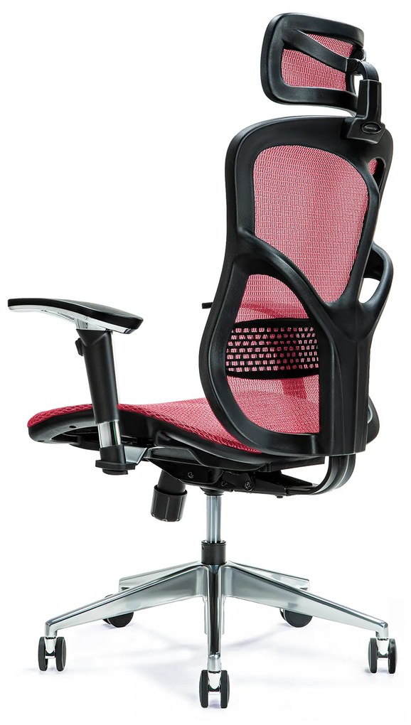 Wygodny fotel biurowy ergonomiczny Ergo 500. Fotel tapicerowany przewiewną siatką Mesh, 5 kolorów do wyboru. Fotel ma regulowane oparcie, podłokietniki. wysokość zagłówka. Nowoczesne meble biurowe.