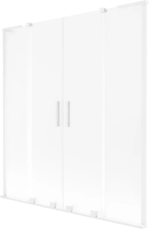 Mexen Velar L Duo parawan nawannowy 2-skrzydłowy rozsuwany 150 x 150 cm, szron, biały - 896-150-003-32-20