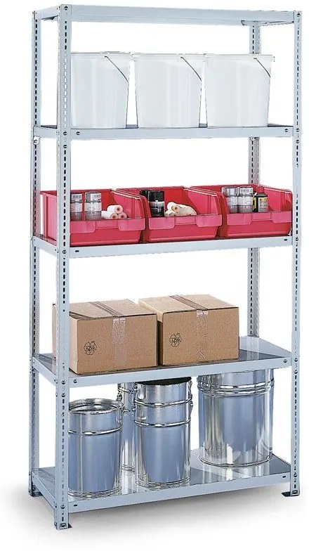 META Śrubowany regał półkowy FIX, 230 kg, 2500 x 1000 x 600 mm, dodatkowy
