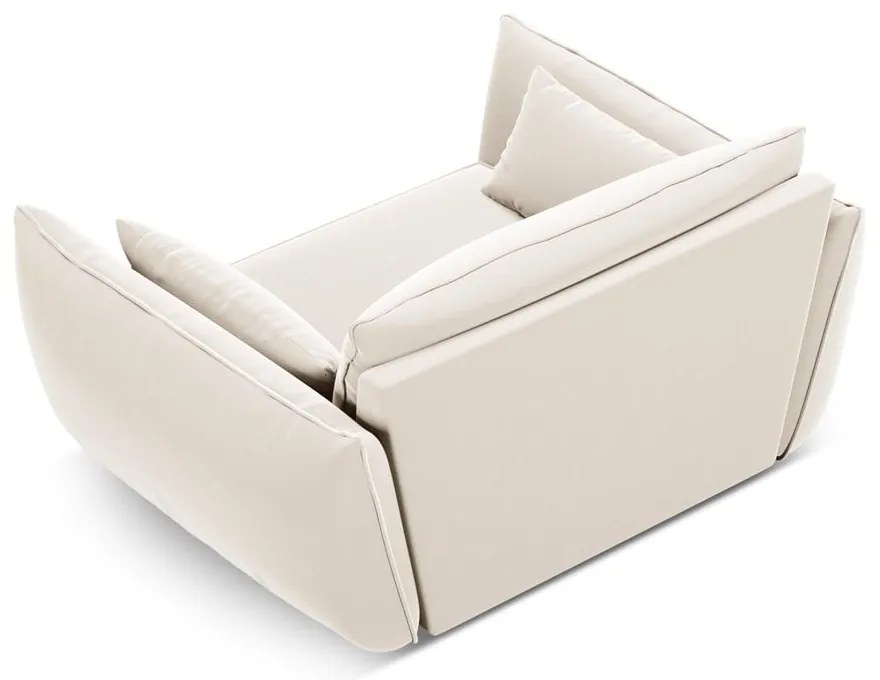 Beżowy aksamitny fotel Vanda – Mazzini Sofas
