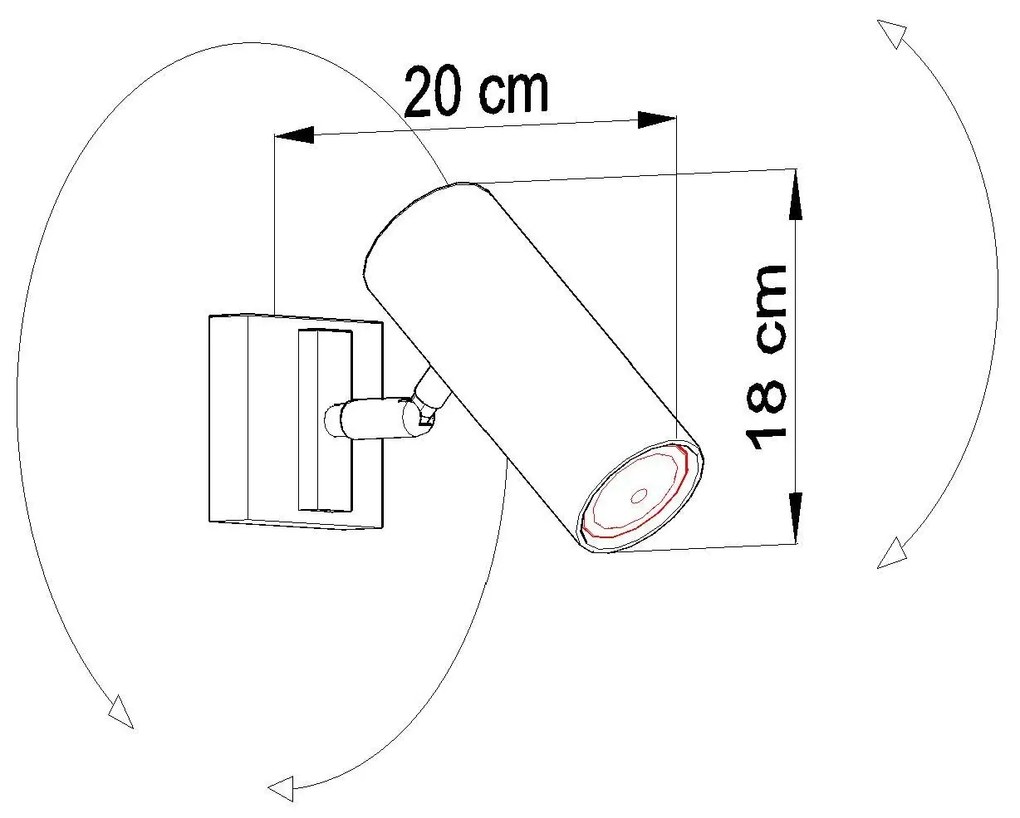 Regulowany plafon LED E812-Beton - biały