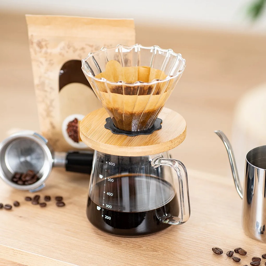 4Home Zestaw do parzenia kawy przelewowej Dripper, 600 ml