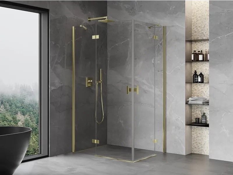 Mexen Mist-H Duo kabina prysznicowa uchylna lewa 120 x 85 cm, transparent, złota - 8A5-120L-085P-50-00
