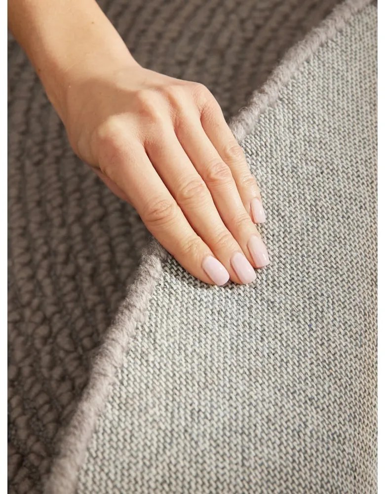 Szarobrązowy wełniany okrągły dywan tkany ręcznie ø 120 cm Eleni Taupe – Hanse Home