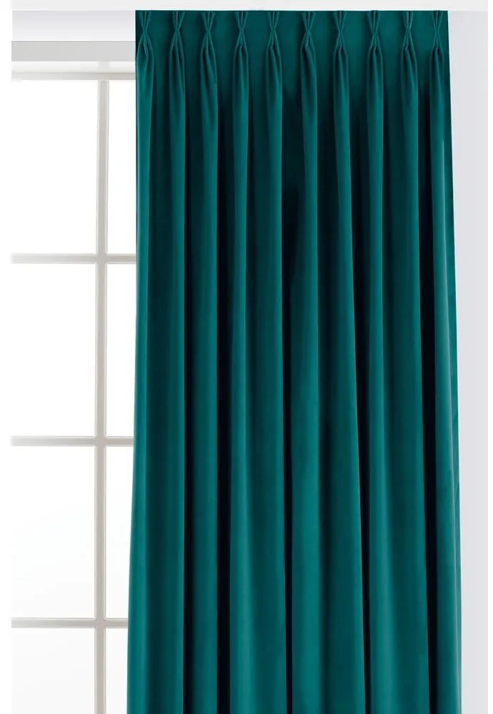 Morska aksamitna zasłona częściowo zaciemniająca (dimout) 265x175 cm Velto – Filumi