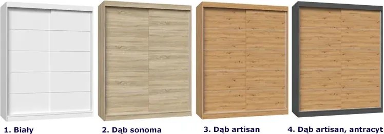 Garderoba z drzwiami przesuwnymi dąb artisan antracyt 160 cm M2-M37