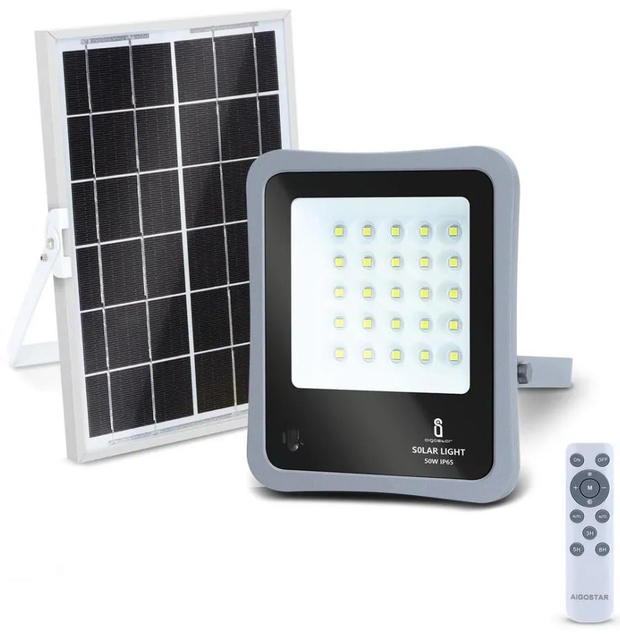 Aigostar - LED regulowany reflektor solarny LED/50W/3,2V IP65 + DO