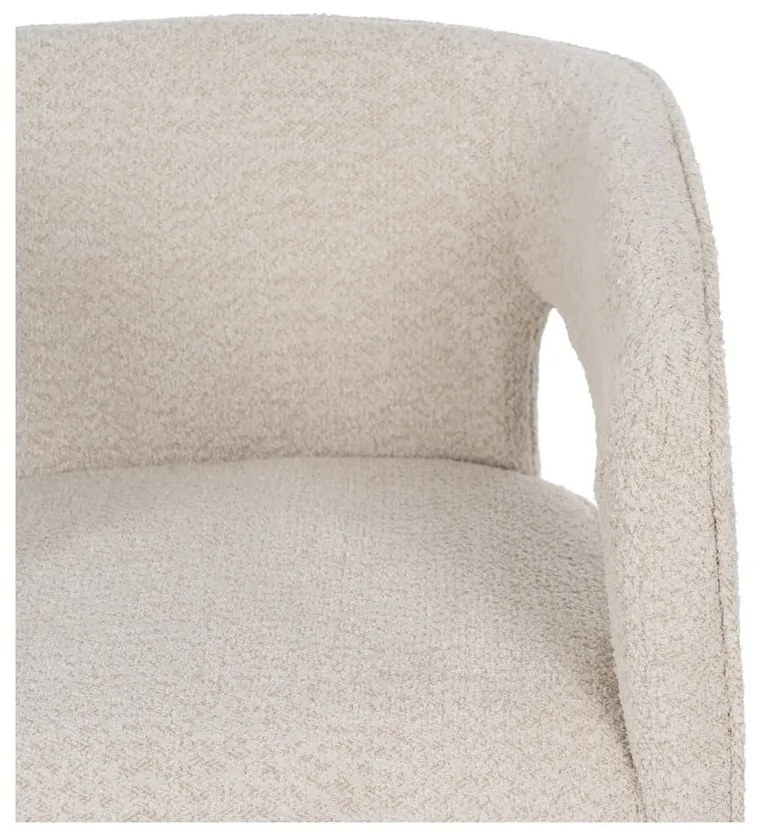 Beżowy fotel z materiału bouclé – Ixia