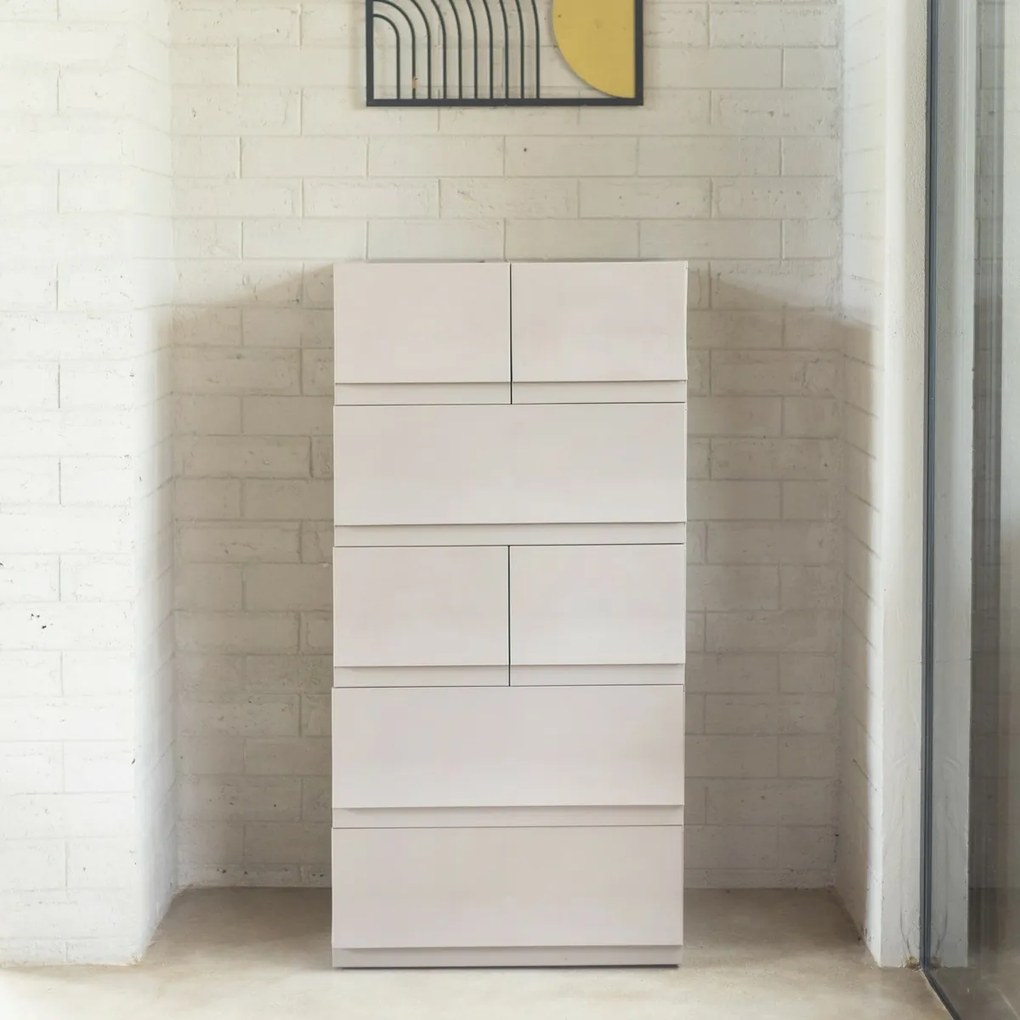 Modułowy pojemnik Wave twin Wood bez kółek 54,6 x43,4 x 22 cm, szeroki - 2 szuflady