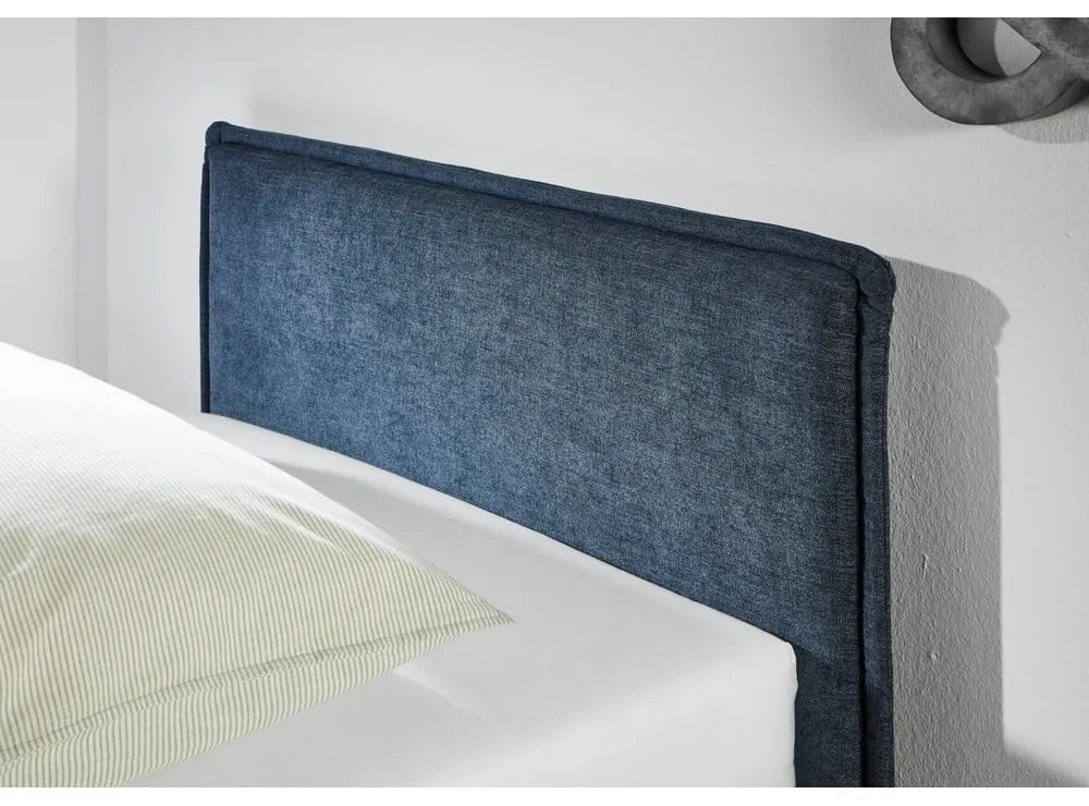 Ciemnoniebieskie tapicerowane łóżko dziecięce bez stelaża 90x200 cm Fun – Meise Möbel