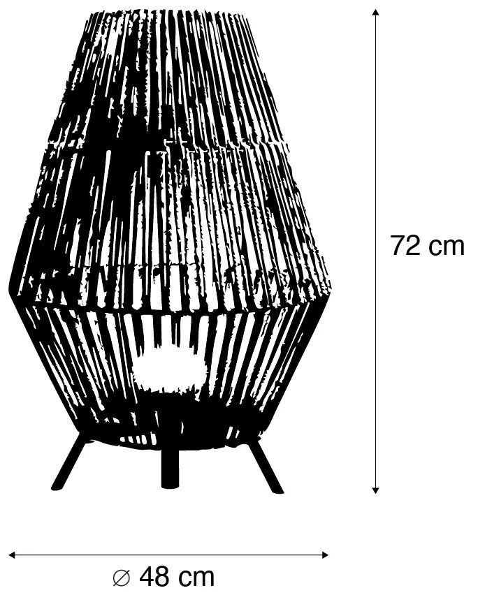 Zewnetrzna Lampa podłogowa taupe z wbudowanym, ściemnialnym LED-em, IP54, ładowalna z pilotem - ContaBoho Oswietlenie zewnetrzne