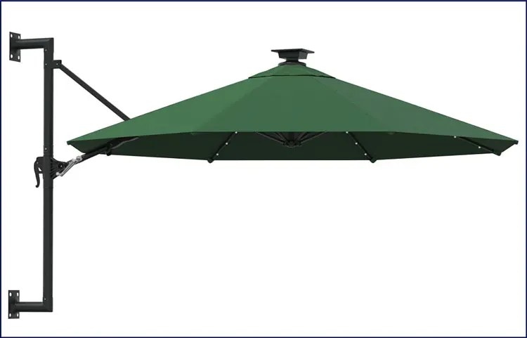 Zielony parasol ogrodowy z oświetleniem LED - Waren
