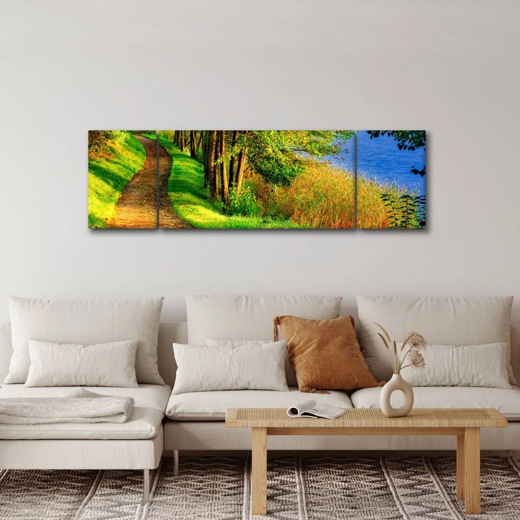 Obraz szlaku wzdłuż wody (170x50 cm)