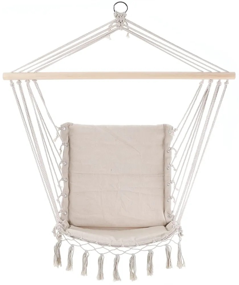 Wiszące krzesło BOHO z poduszkami, Ø61cm, beżowa Jurhan