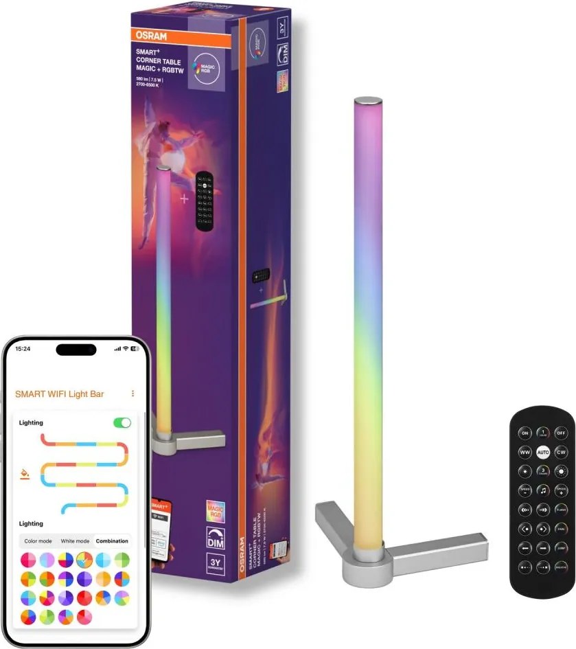 Osram - LED RGBW ściemnialna lampa stołowa SMART+ MAGIC LED/7,5W/230V srebrna Wi-Fi + pilot