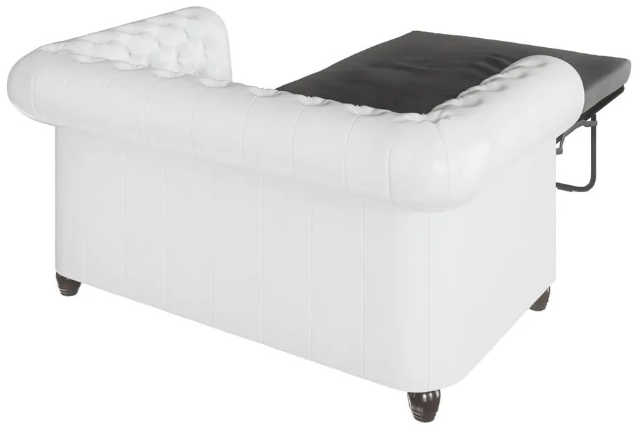 Biała rozkładana sofa z imitacji skóry 148 cm York – Ropez