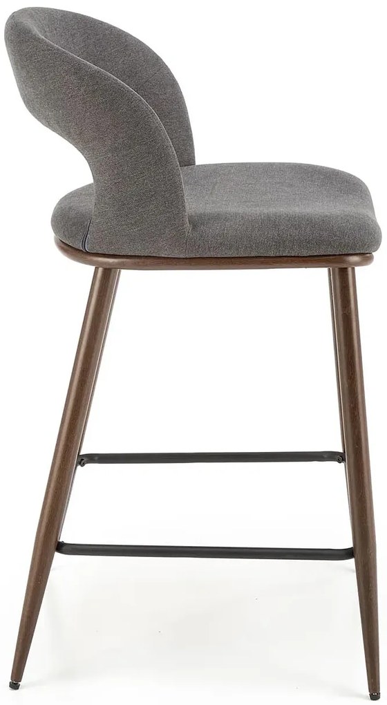 Welwetowy popielaty hoker z oparciem K7-S43