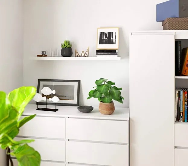 Biała minimalistyczna półka H9-R38