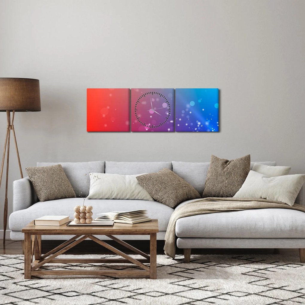 Nowoczesne malarstwo abstrakcyjne (z zegarem) (90x30 cm)