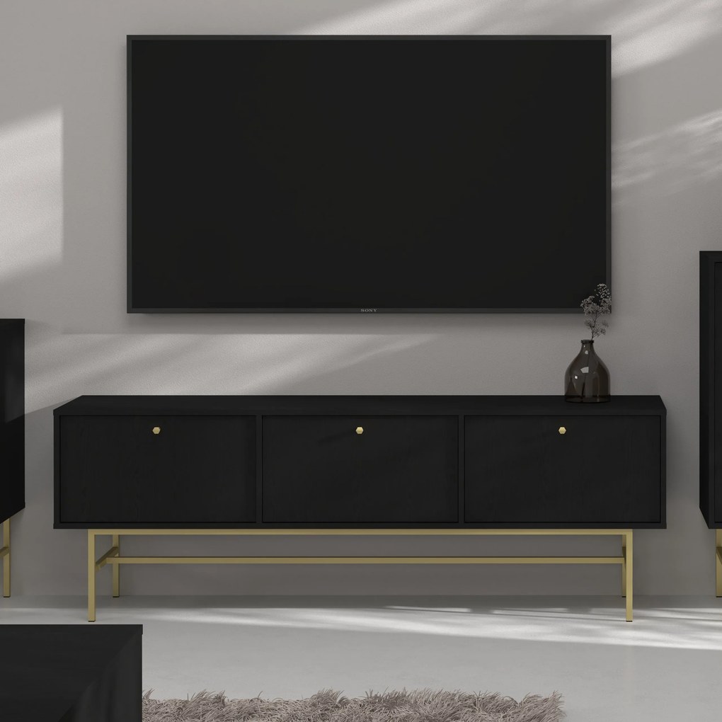 Szafka RTV TORINO - Grafit / Wysokość 62.5 cm / 180 cm / Bez szuflad