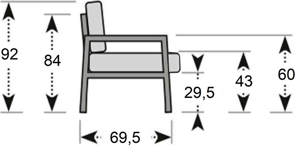 Doppler MANHATTAN - aluminiowe krzesło ogrodowe - Towar rozpakowany (N582)