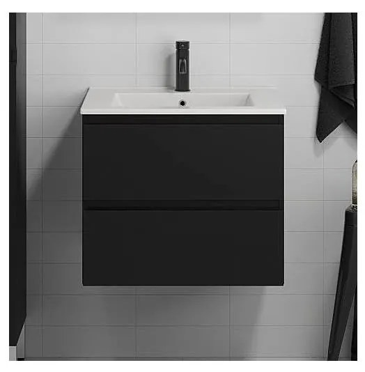 Szafka łazienkowa z umywalką KENWOOD 61 cm czarna