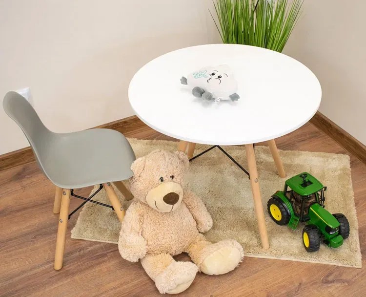 Zestaw 4 szt. szarych krzeseł dziecięcych M0-K97