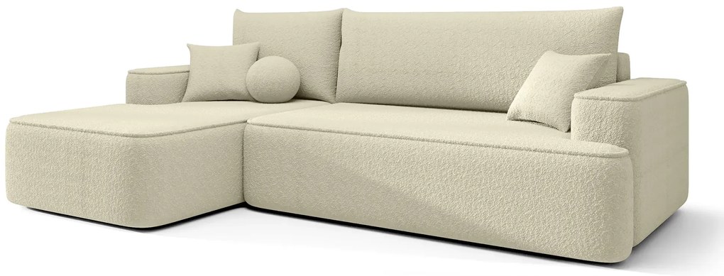 Kremowy narożnik rozkładany z pojemnikiem W3-R73