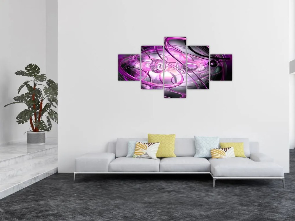 Obraz pięknej fioletowej abstrakcji (125x70 cm)
