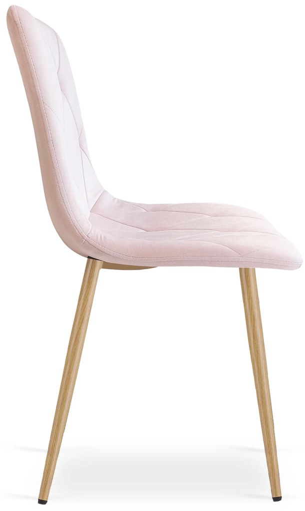 Jasnoróżowe krzesło do kuchni LIBRA aksamitne