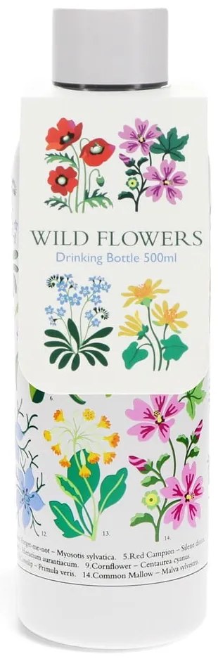 Biała butelka ze stali nierdzewnej 500 ml Wild Flowers – Rex London