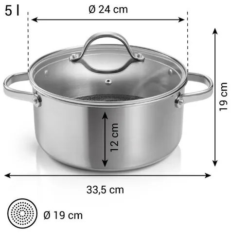 Tescoma Garnek z pokrywką SteelCRAFT 24 cm, 5 l