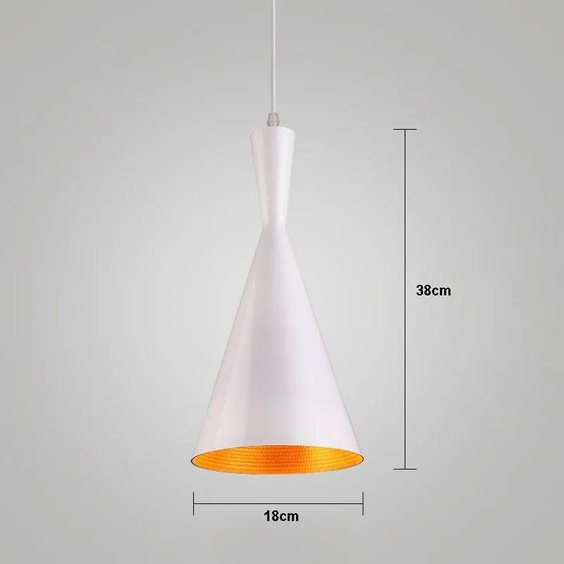 Lampa sufitowa metalowa z kloszem wiszącym AT9-1SZ-Biała