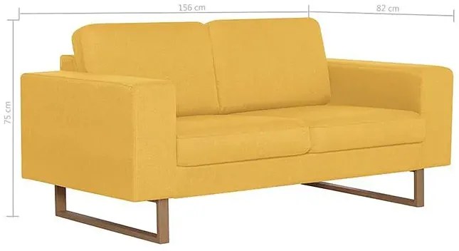 Elegancka dwuosobowa sofa Williams 2X - żółta