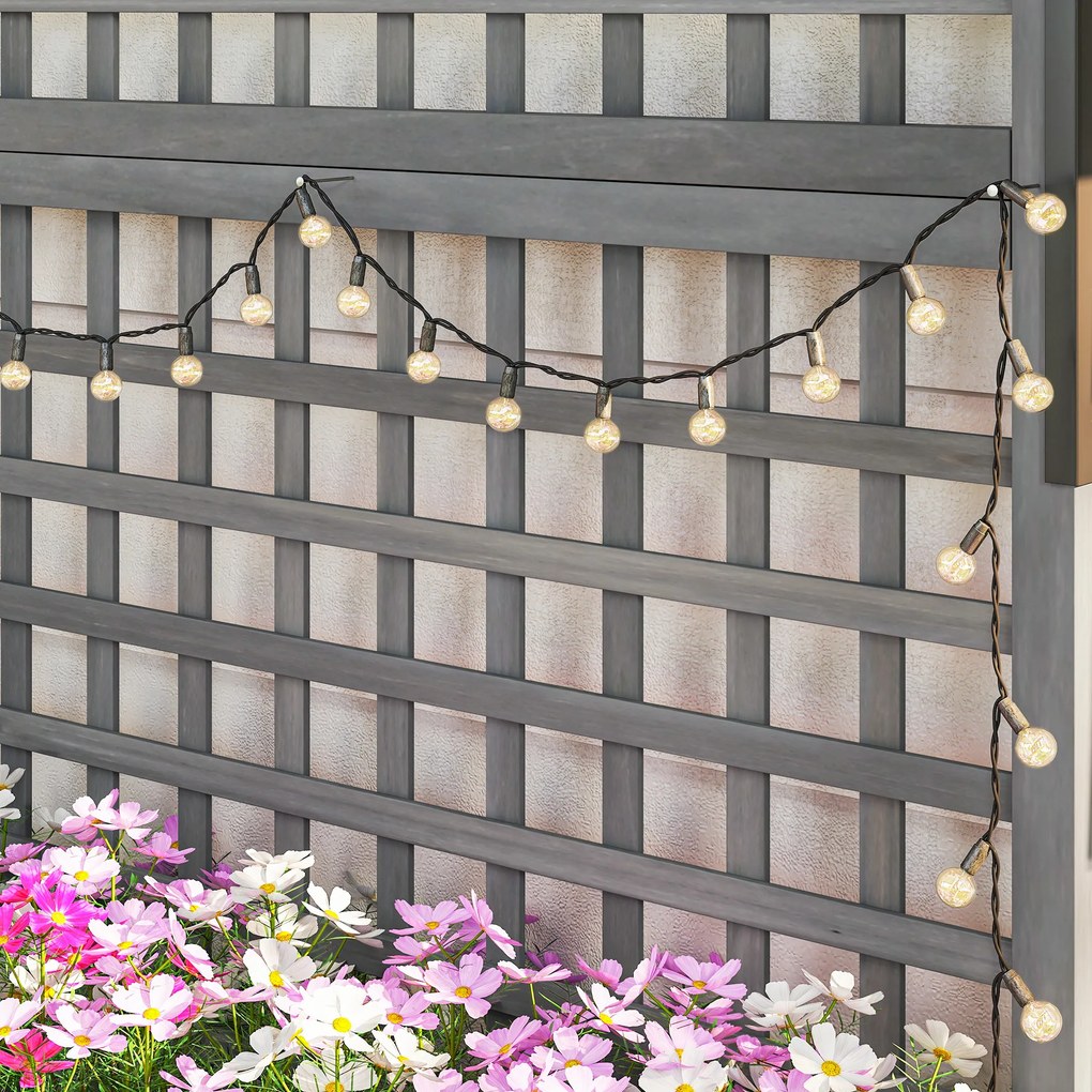 Outsunny Skrzynia z kratownicą i daszkiem, donica, grządka kwiatowa, odporna na warunki, drewno, 90 x 45 x 183 cm, Ciemnoszary | Aosom PL